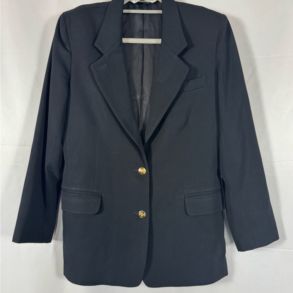 Austin Reed Blazer VTG Worsted Wool Single Breast Gold Buttons USA Boxy Office 6